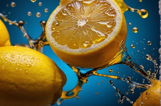 photo vibrante du jus de citron dans le nettoyage