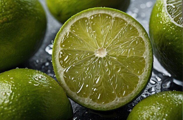 Une photo vibrante du jus de citron vert pressé à froid