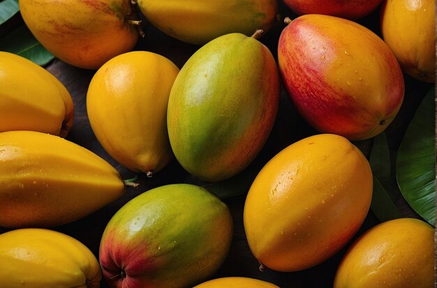 Une photo vibrante du jus de mangue tranchée