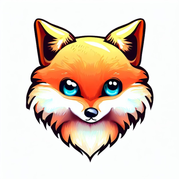 Photo d'un visage de dessin animé de renard pour icône ou logo