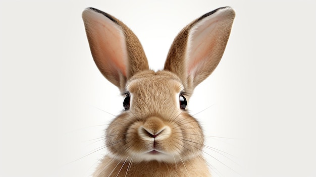 Photo de visage de lapin isolé transparent