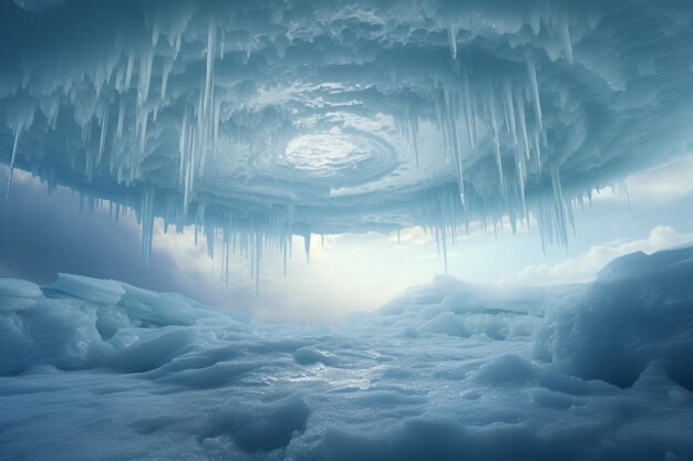 Une photo visuellement frappante d'une calotte glaciaire polaire