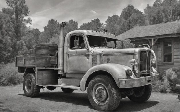 Photo de voiture rétro dans l'ancien style