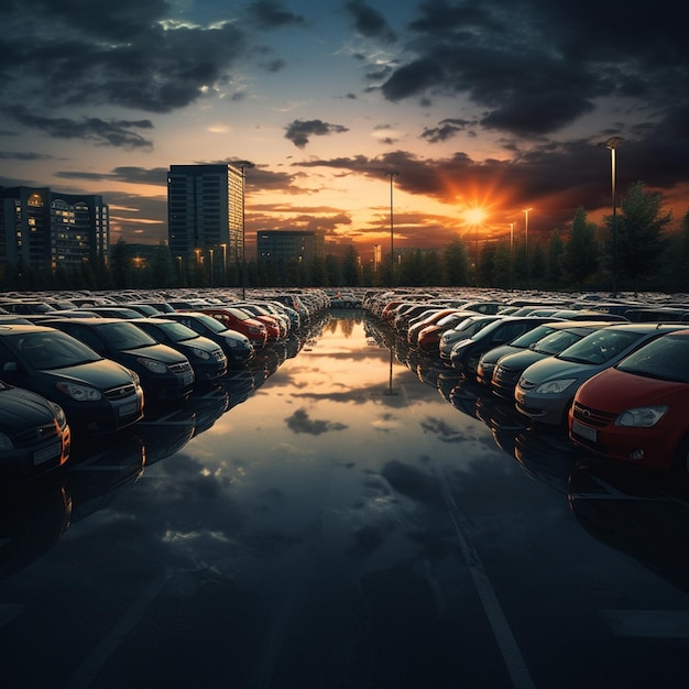 Photo de voitures garées dans un parking