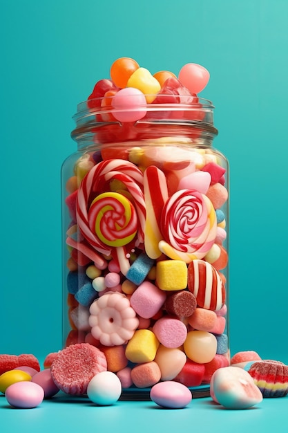 Une photo de votre type préféré de bonbons ou de sucreries illustration générée par l'IA