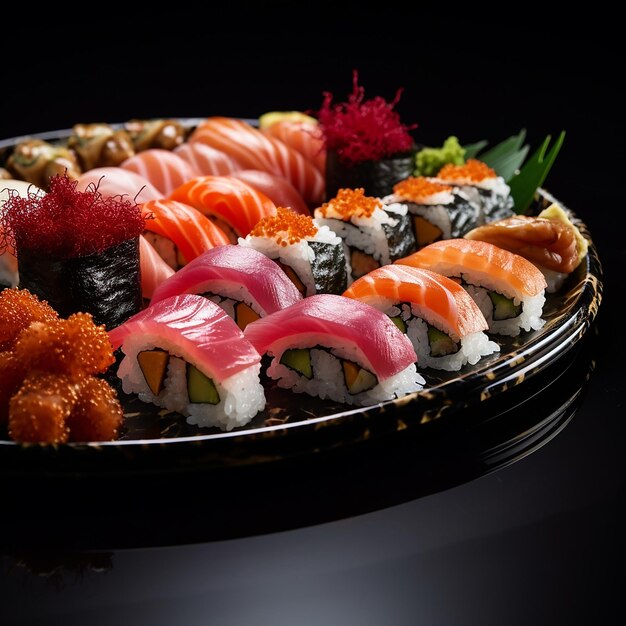 Photo une photo de vrai sushi.