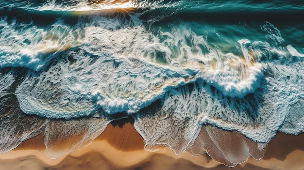 Photo vue aérienne de la plage