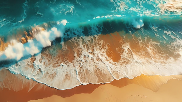 Photo d'une vue aérienne d'une vague de plage