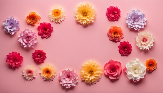 photo vue de dessus du mois et des fleurs pour la journée des femmes