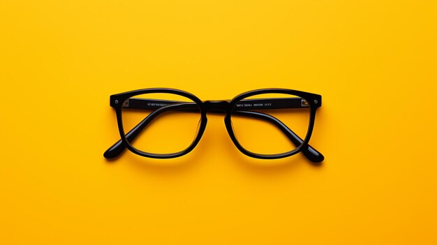 photo une vue de face des lunettes de soleil sombres modernes sur le jaune