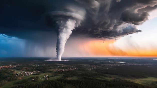 Photo d'une vue fascinante d'une tornade