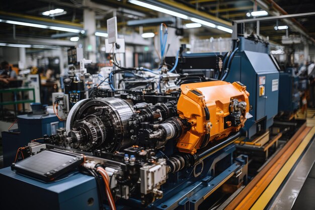 photo de la vue de production de la ligne d'usine mécanique intérieure