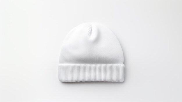 Photo photo de white beanie hat isolée sur un fond blanc