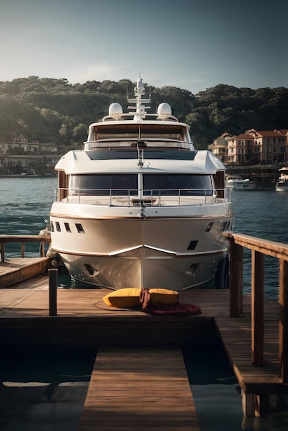 photo yacht de luxe sur le quai