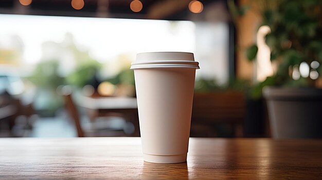 Photo une photo zoomée d'une seule tasse blanche recyclable