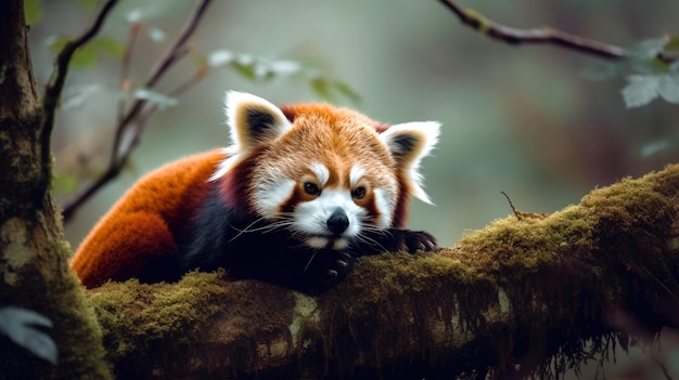 Un photographe animalier est tombé sur un panda roux Generative AI