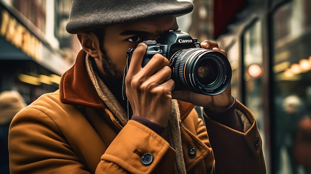 Photographe avec une caméra