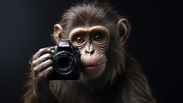 Le photographe du singe drôle.