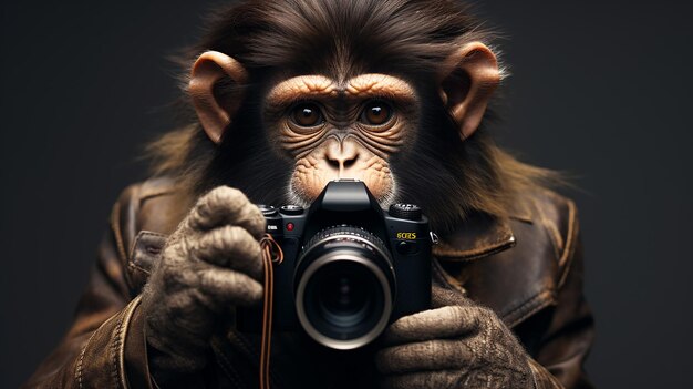 Le photographe du singe drôle.