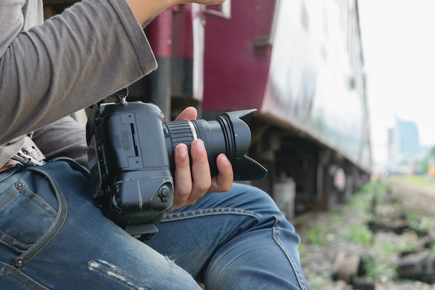 Photographe et train thaïlandais