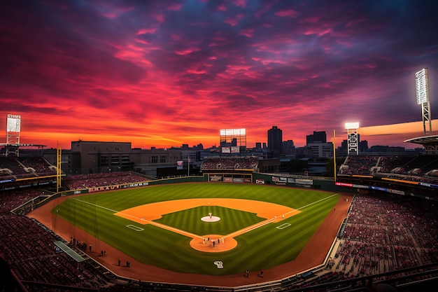 Photographie d'action de baseball sur terrain progressif