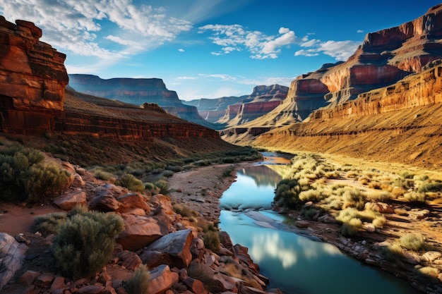 Photo la photographie aérienne capture la grandeur de la beauté du canyon