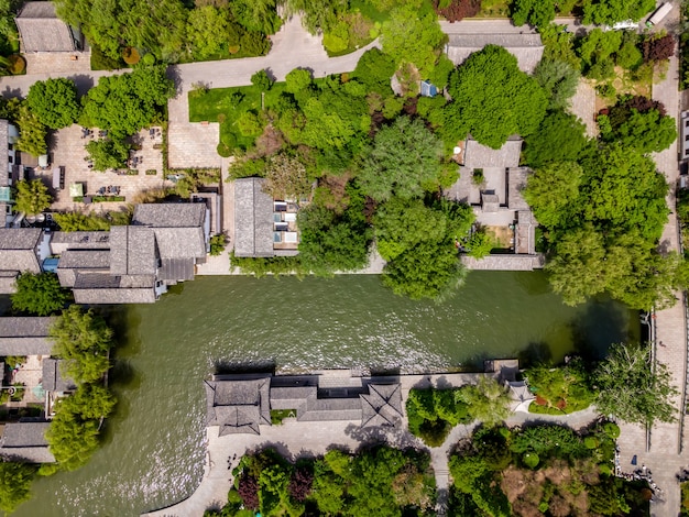 Photographie aérienne du parc du lac Jinan Daming