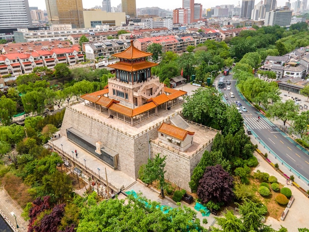 Photographie aérienne du pavillon Jinan Jiefang