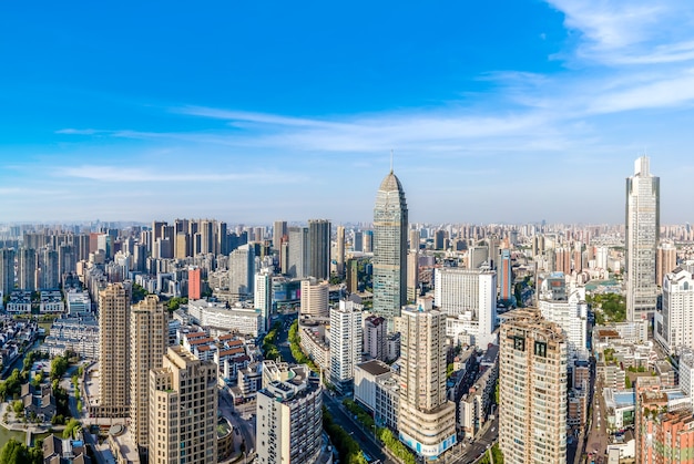 Photographie aérienne du paysage architectural de la ville de Wuxi en Chine