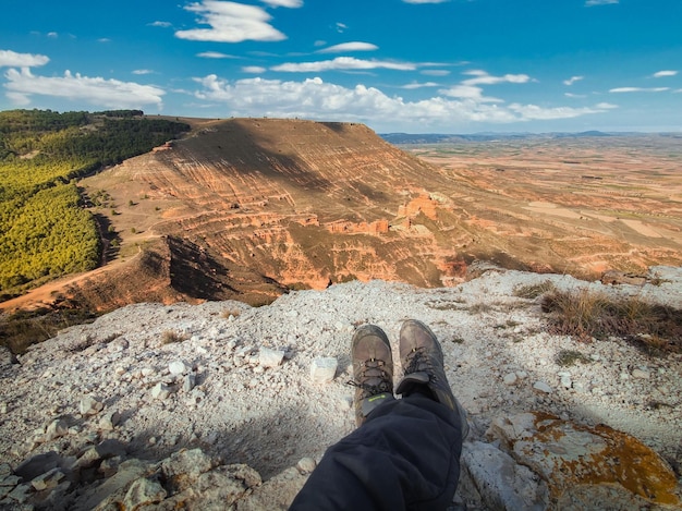 Photographie aérienne du paysage des châteaux d'Armantes à Calatayud, Saragosse, Aragon, l'extrême ouest