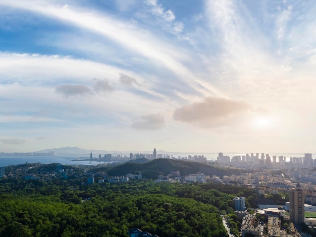 Photographie aérienne du paysage de la ville de Qingdao en Chine