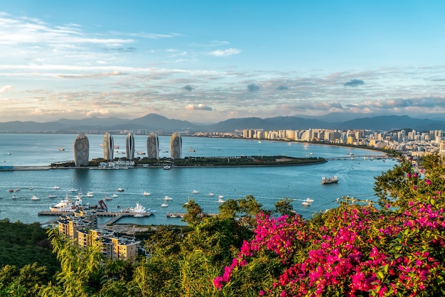 Photographie aérienne du paysage de la ville de Sanya, Hainan