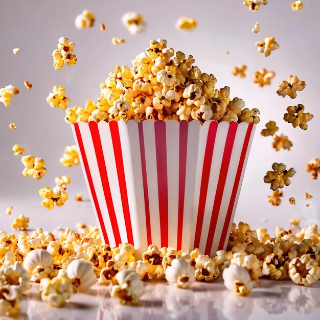 Photographie aérienne de nourriture avec du pop-corn