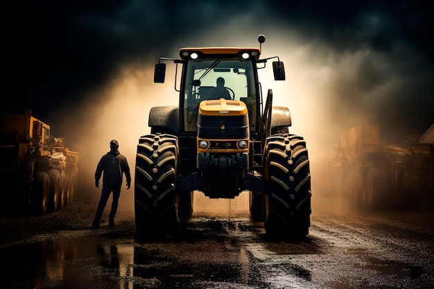 photographie agricole avec tracteur sur le terrain