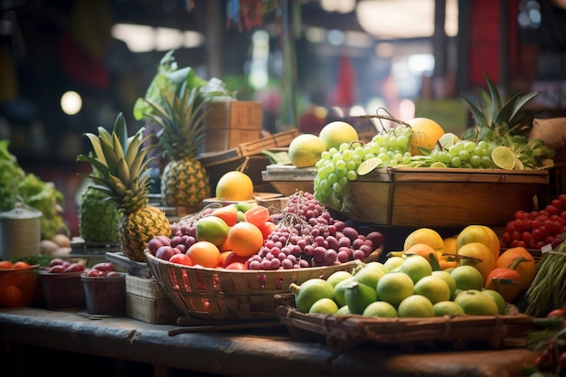 Photographie d'aliments frais sur les marchés traditionnels du monde entier