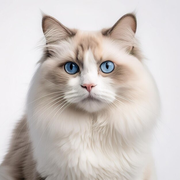 Une photographie d'un animal debout devant un arrière-plan uni de couleur blanche