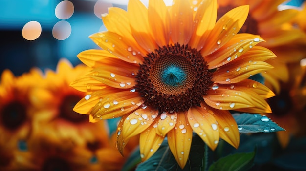 Une photographie artistique d'un tournesol