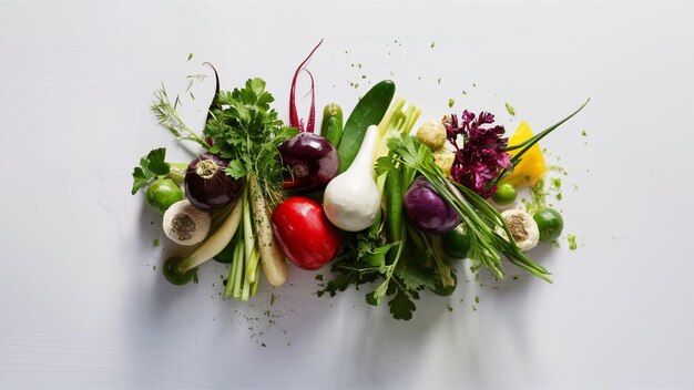 photographie d'un assortiment de légumes frais