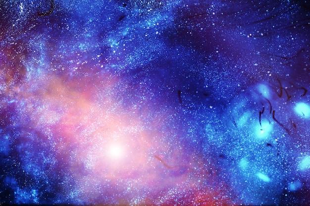 Photo photographie astronomique de l'univers dans une galaxie lointaine avec des nébuleuses et des étoiles