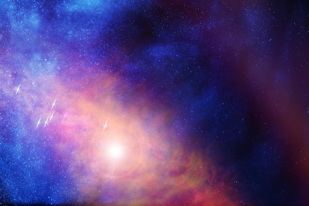 Photographie astronomique de l'univers dans une galaxie lointaine avec des nébuleuses et des étoiles