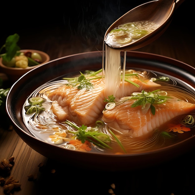 photographie de bouillon de poisson de style chinois