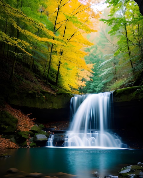 Photographie de cascade colorée