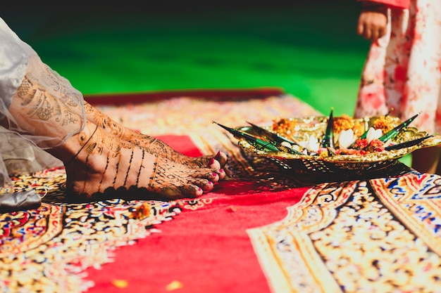 Photographie de cérémonie de mariage traditionnel indien
