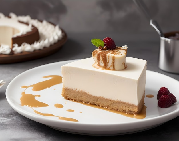 Photographie de cheesecake Baileys arrière-plan flou