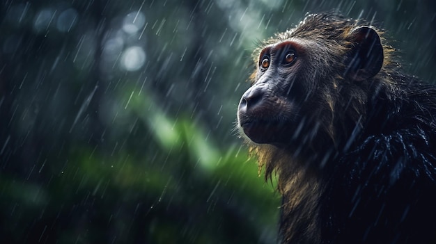 une photographie d'un chimpanzé