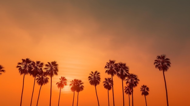 Une photographie d'un ciel avec soleil nuages oiseaux et arbres