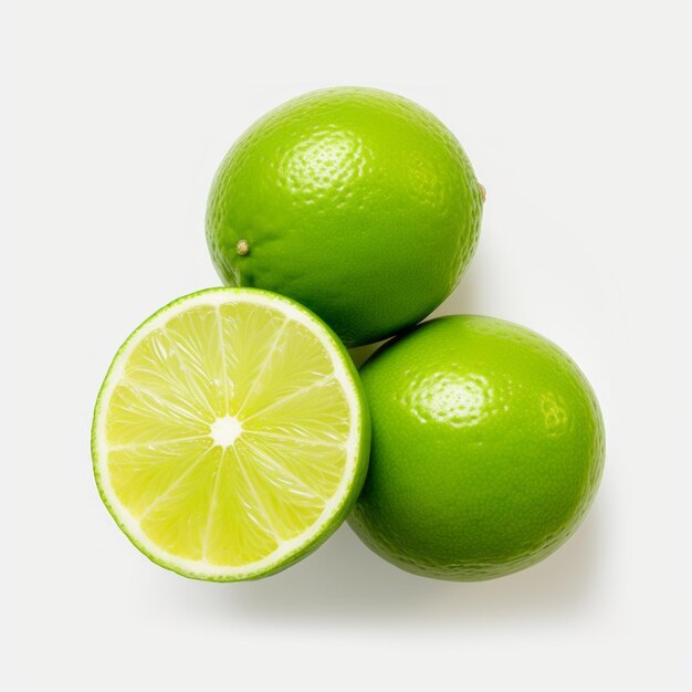 Photographie de citron vert minimaliste avec schéma monochromatique