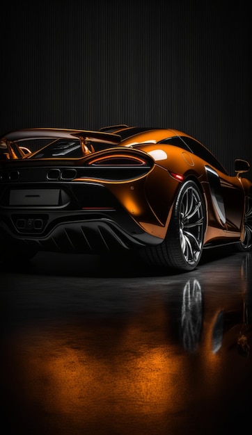 Photographie commerciale d'une voiture de sport Orange