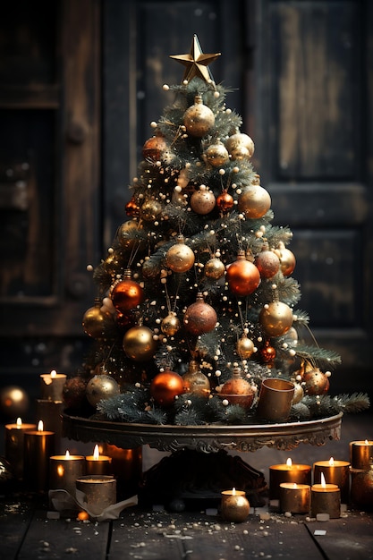 Photographie de décoration de Noël vintage d'arbre de Noël