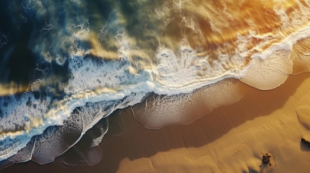 une photographie de drone d'une plage de sable dans le style de l'abstraction atmosphérique